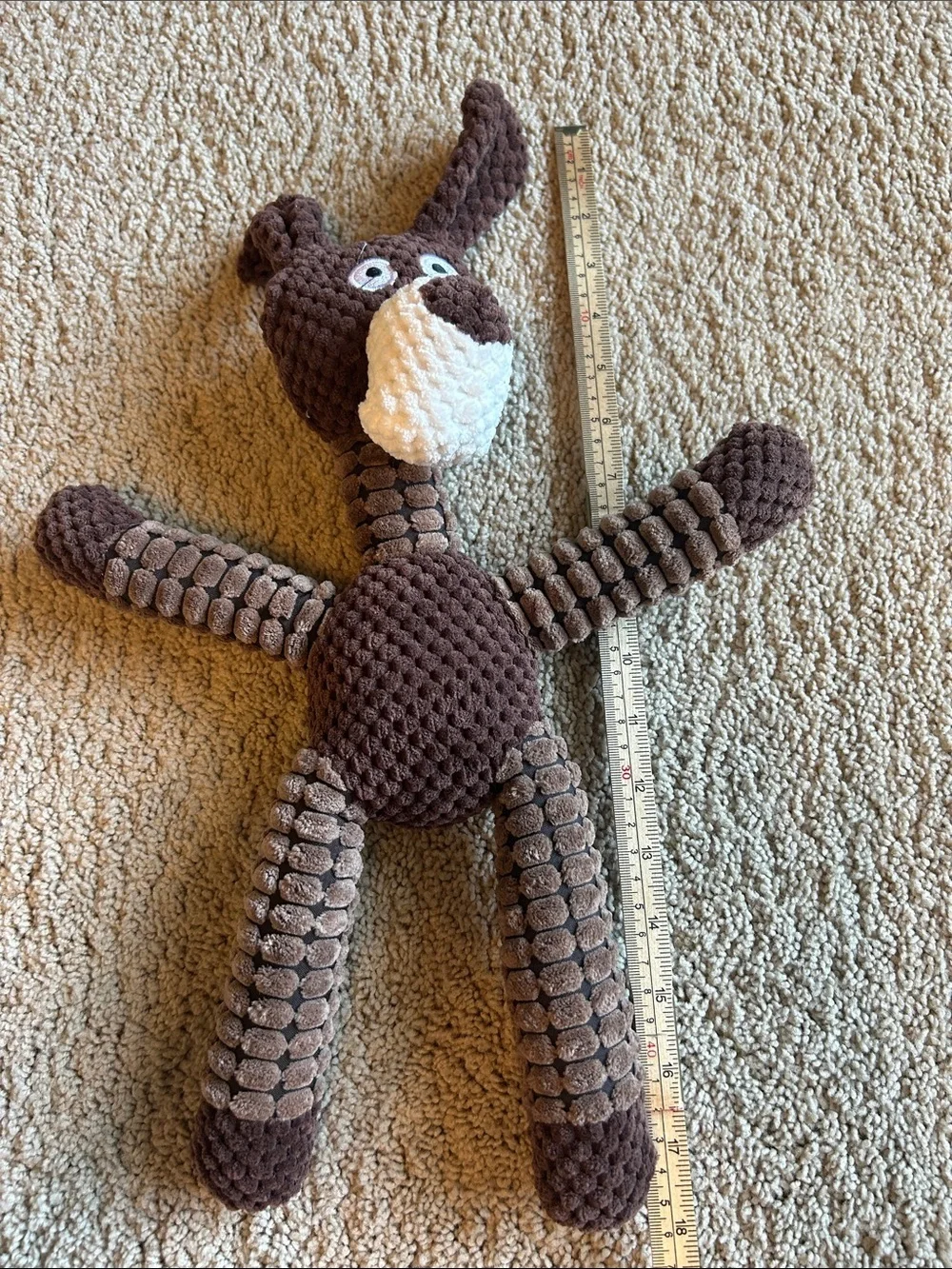 Textured Corduroy Plush Donkey Dog Squeaker Toy NWOT